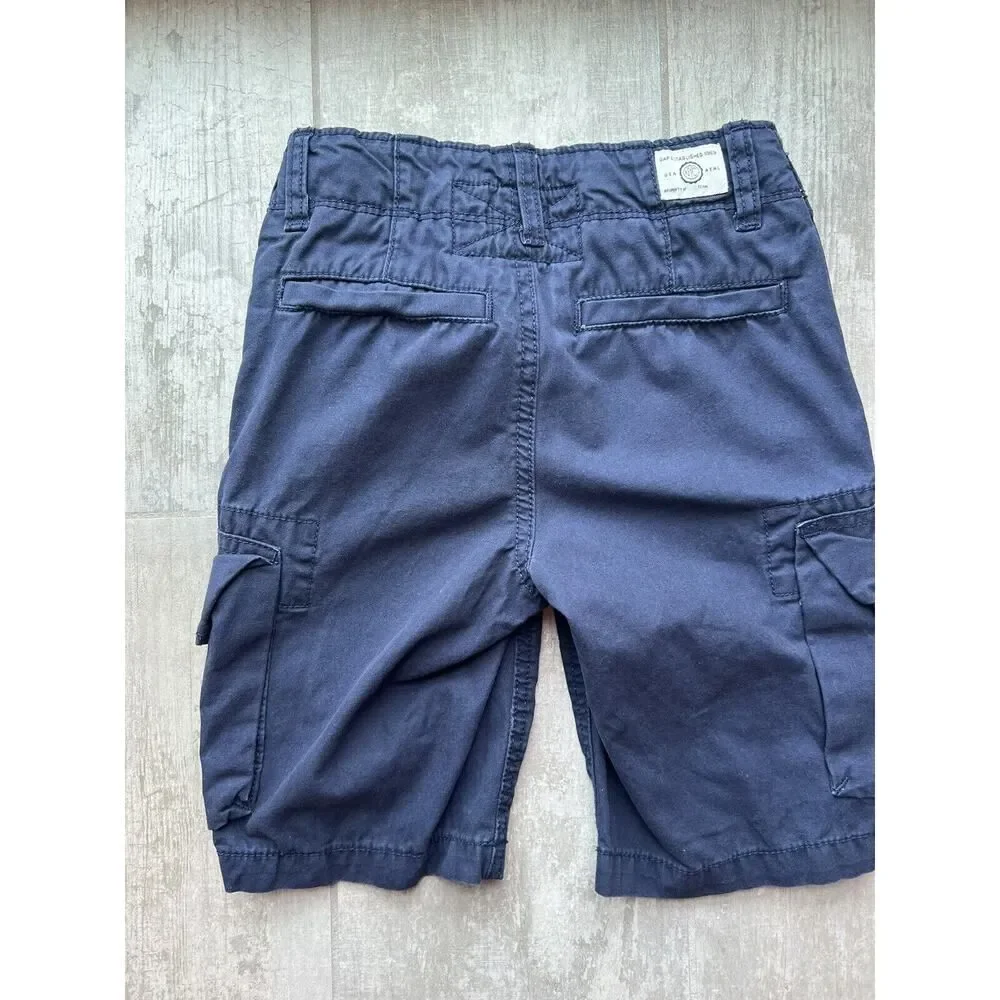 Gap Kids Toddler Boys Youth Cargo Shorts Navy Blue Casual Summer 7 Slim Utility